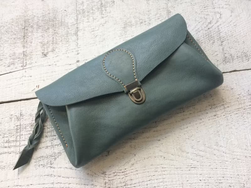 柔らかい本革の長財布 series-envelope セージ