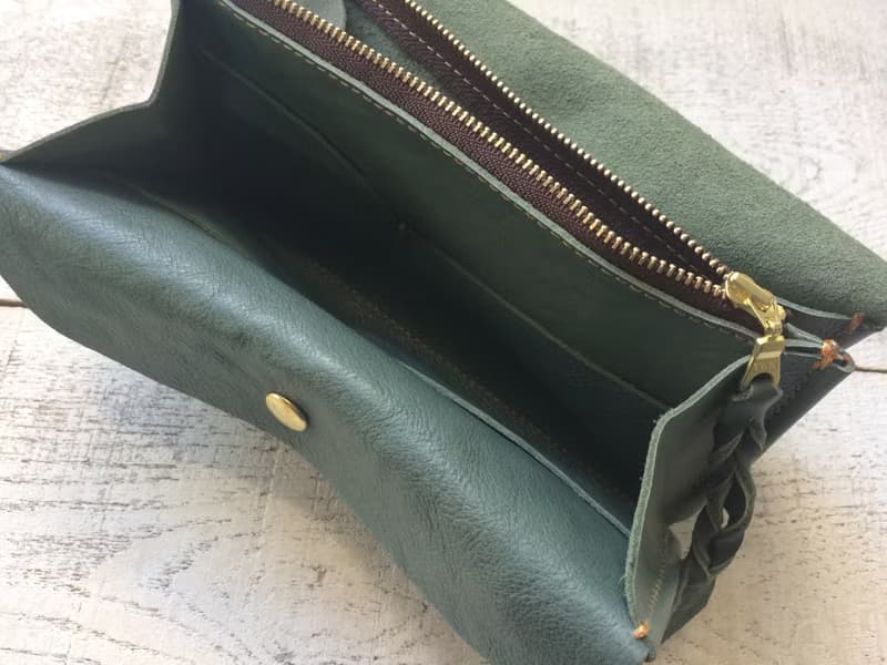 柔らかい本革の長財布 series-envelope セージ