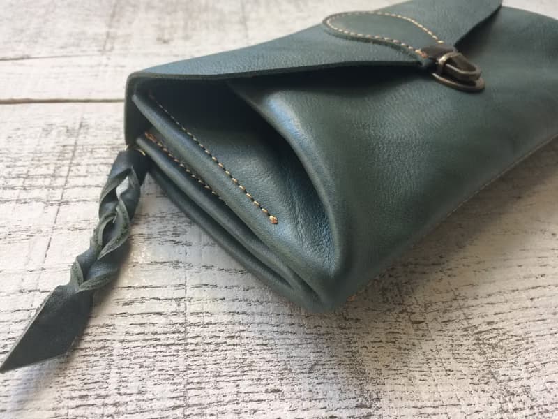 柔らかい本革の長財布 series-envelope セージ