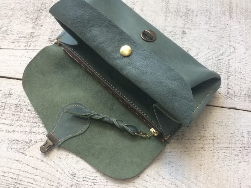 柔らかい本革の長財布 series-envelope セージ