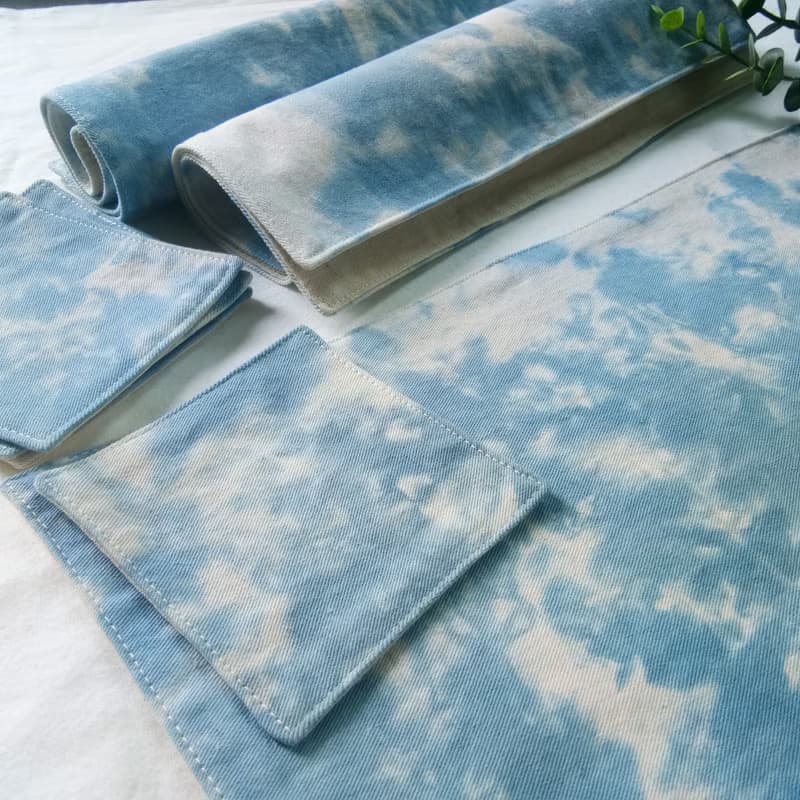 Cotton tie dyed placemat and coasters, Set of 2, set of 4, Blue, Indigo