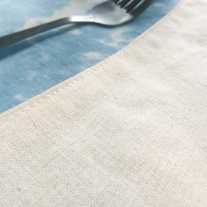 Cotton tie dyed placemat and coasters, Set of 2, set of 4, Blue, Indigo