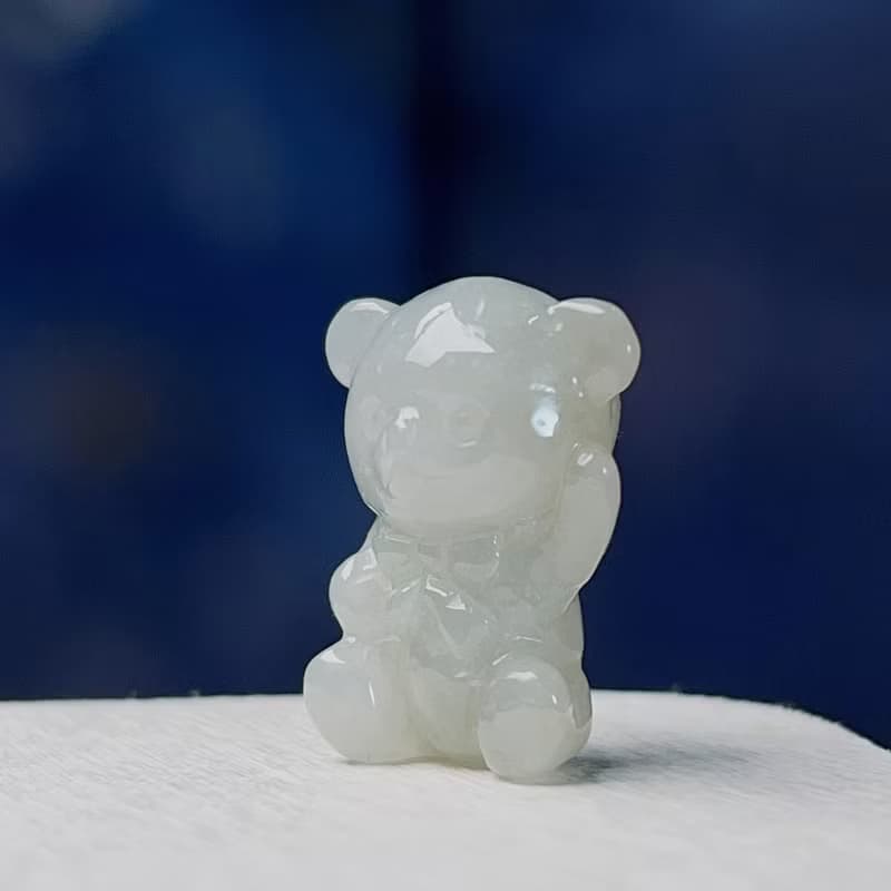 白翡翡翠熊熊 | 天然緬甸玉A貨翡翠 | 送禮