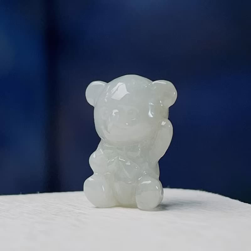 白翡翡翠熊熊 | 天然緬甸玉A貨翡翠 | 送禮