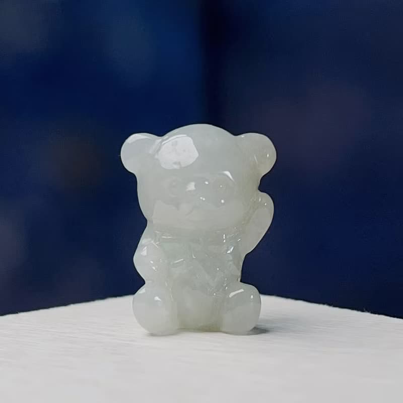 白翡翡翠熊熊 | 天然緬甸玉A貨翡翠 | 送禮