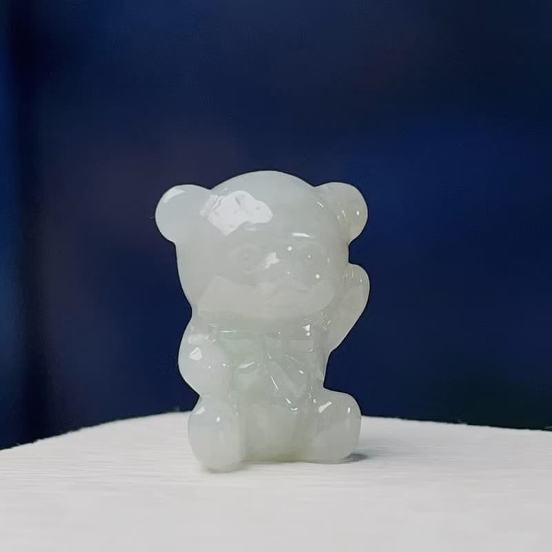 白翡翡翠熊熊 | 天然緬甸玉A貨翡翠 | 送禮
