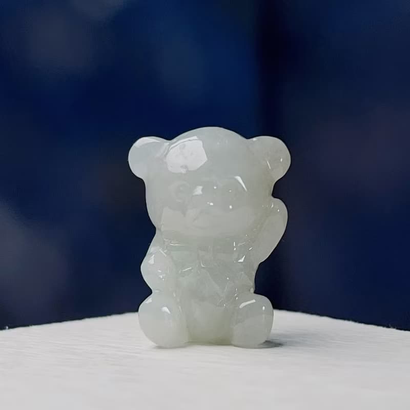 白翡翡翠熊熊 | 天然緬甸玉A貨翡翠 | 送禮