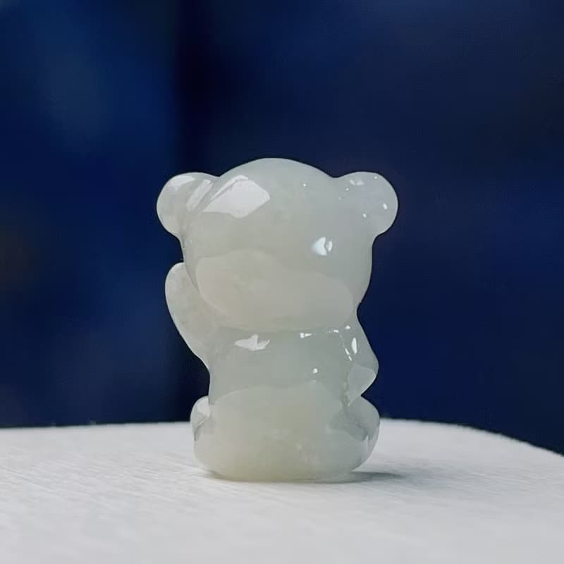 白翡翡翠熊熊 | 天然緬甸玉A貨翡翠 | 送禮