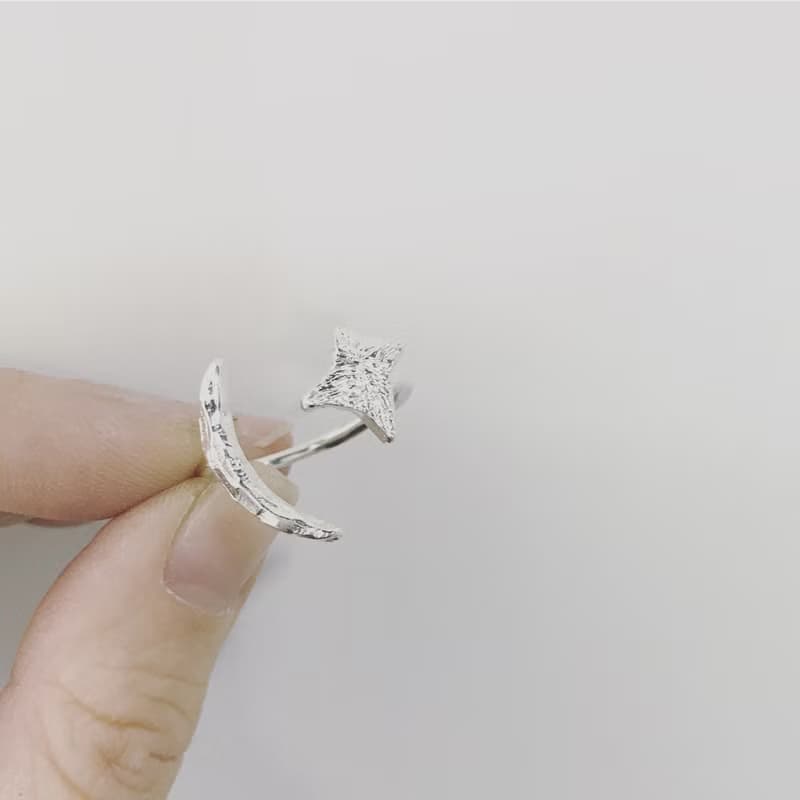 星與月戒指 Moon and star Ring 925純銀
