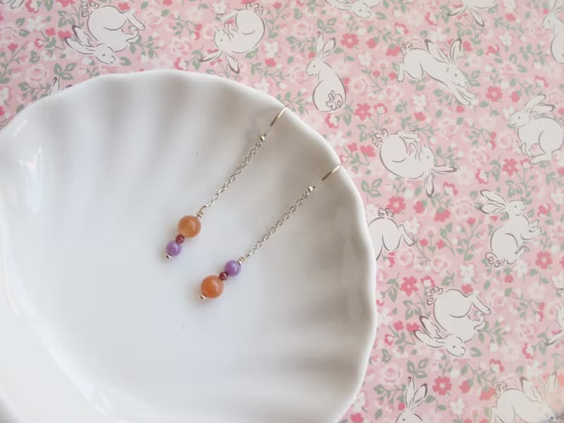 太陽石 石榴石 紫雲母 925純銀【旭日】