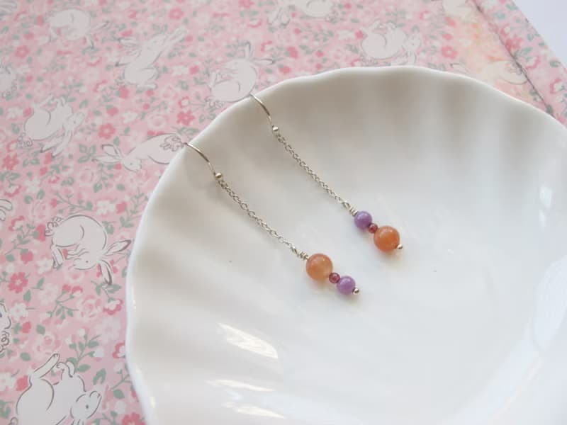 太陽石 石榴石 紫雲母 925純銀【旭日】