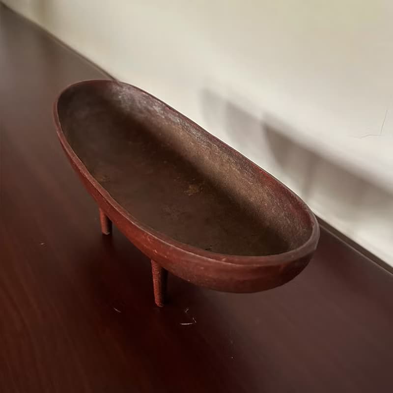 隱物 日本三腳橢圓古銅水盤