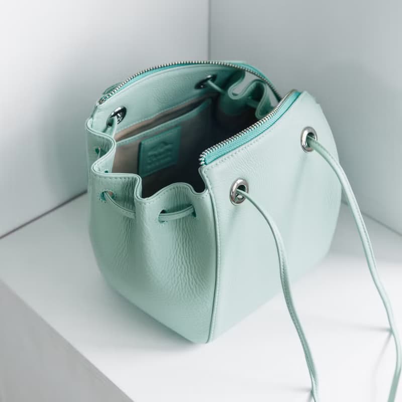 CUDDLE BAG - CUTE MINIMAL CROSS BODY LEATHER BAG- MINT GREEN