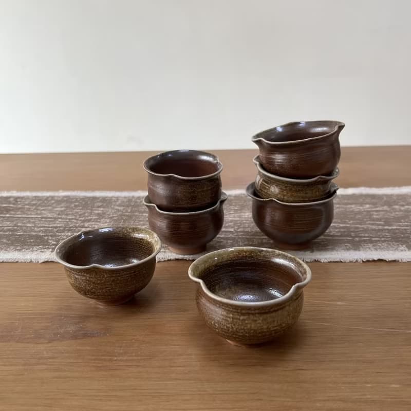 柴燒陶手作 花苞杯