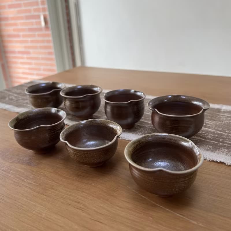 柴燒陶手作 花苞杯