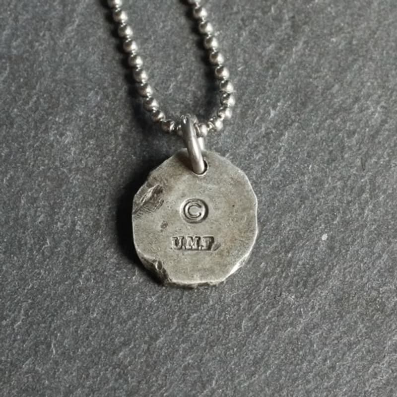 錫×銀項鍊 Stamped Tin Necklace  Fire