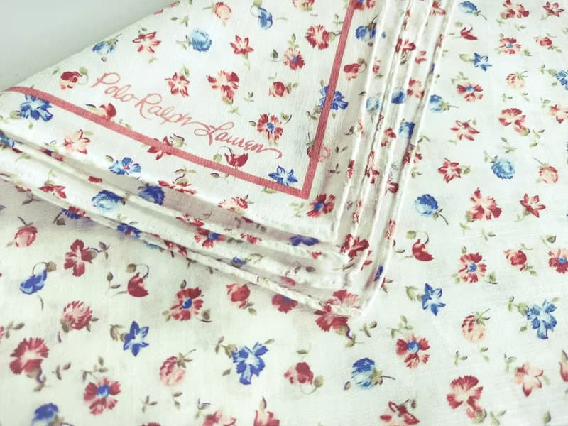 Ralph Lauren Vintage Handkerchief Floral 19.5 x 19.5 inches.