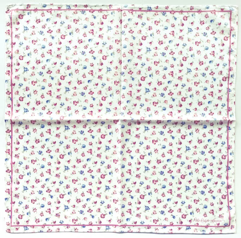 Ralph Lauren Vintage Handkerchief Floral 19.5 x 19.5 inches.