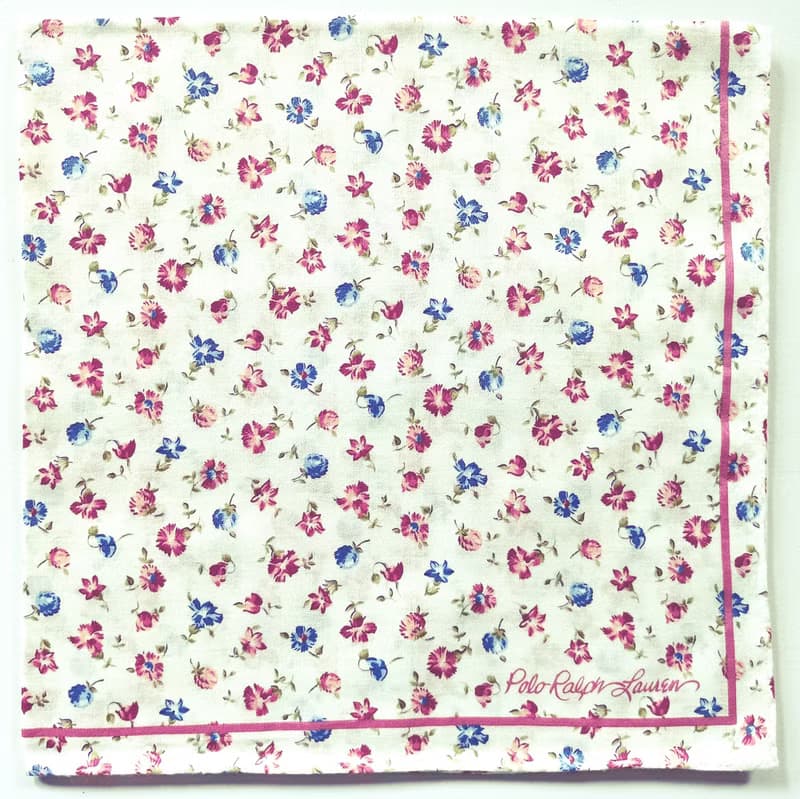 Ralph Lauren Vintage Handkerchief Floral 19.5 x 19.5 inches.