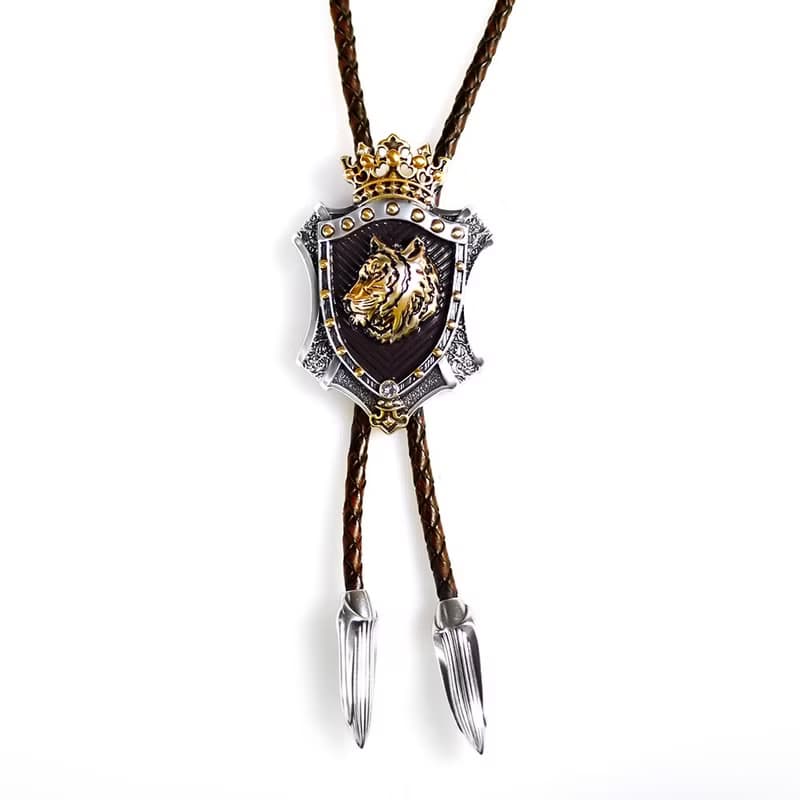 十二生肖 老虎 王者榮耀 保羅領帶 Bolo Tie 真皮皮繩 皮革項鍊