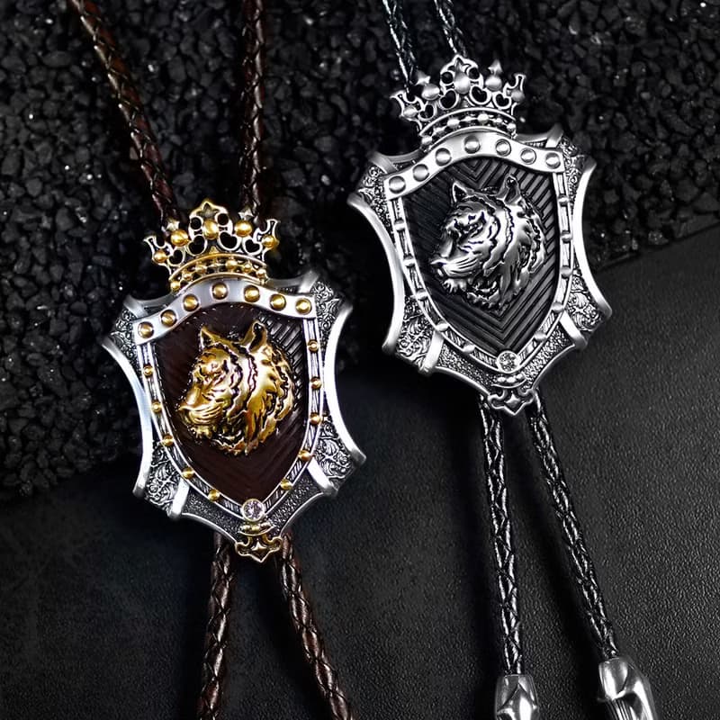 十二生肖 老虎 王者榮耀 保羅領帶 Bolo Tie 真皮皮繩 皮革項鍊