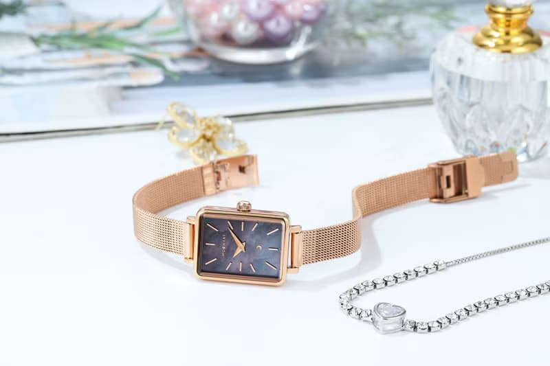 【MOONART】方型手錶 夢幻系列-天使黑新+女裝手錶珍珠貝藝術手錶