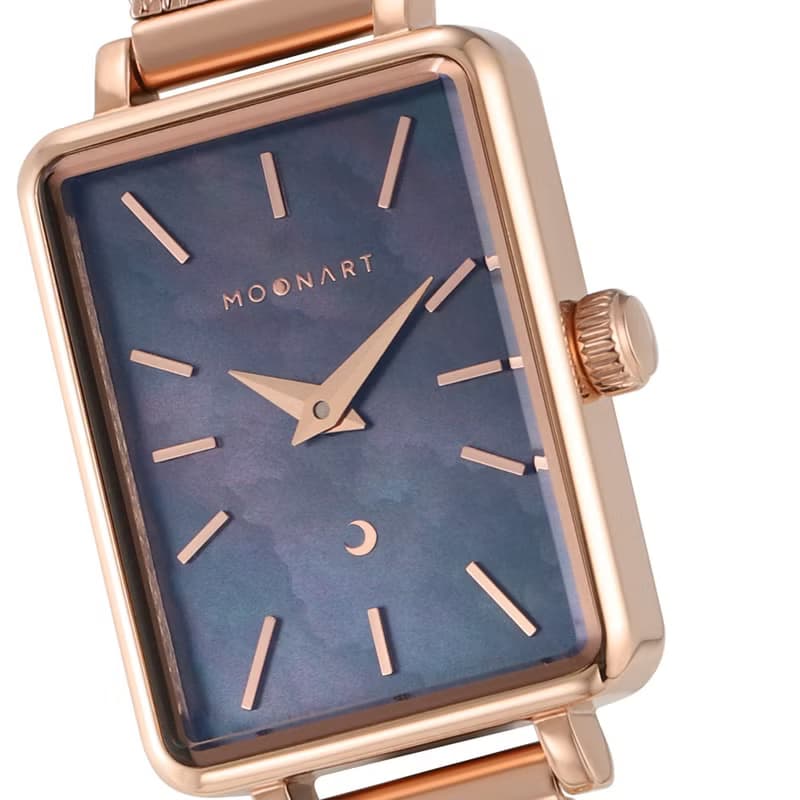 【MOONART】方型手錶 夢幻系列-天使黑新+女裝手錶珍珠貝藝術手錶