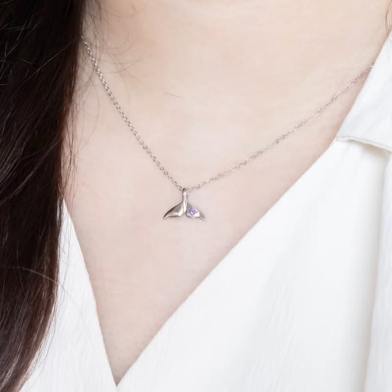 紫水晶925純銀美人魚項鍊