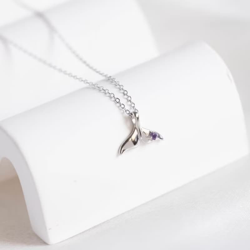 紫水晶925純銀美人魚項鍊