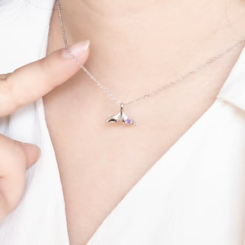 紫水晶925純銀美人魚項鍊
