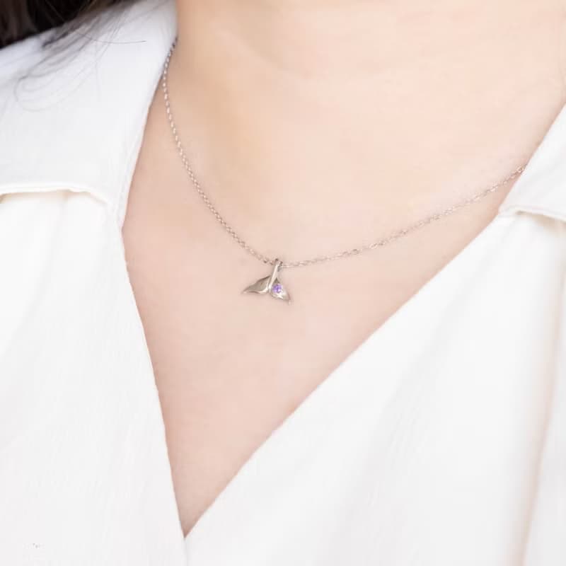 紫水晶925純銀美人魚項鍊