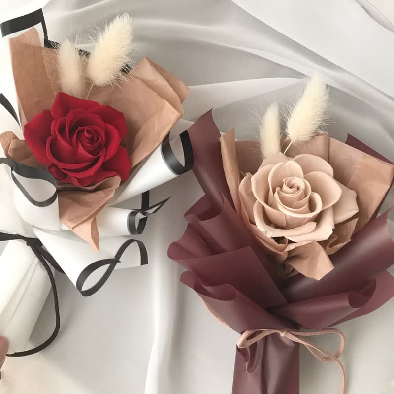 單朵永生花玫瑰花束 畢業花束 情人節花束 生日 週年 求婚