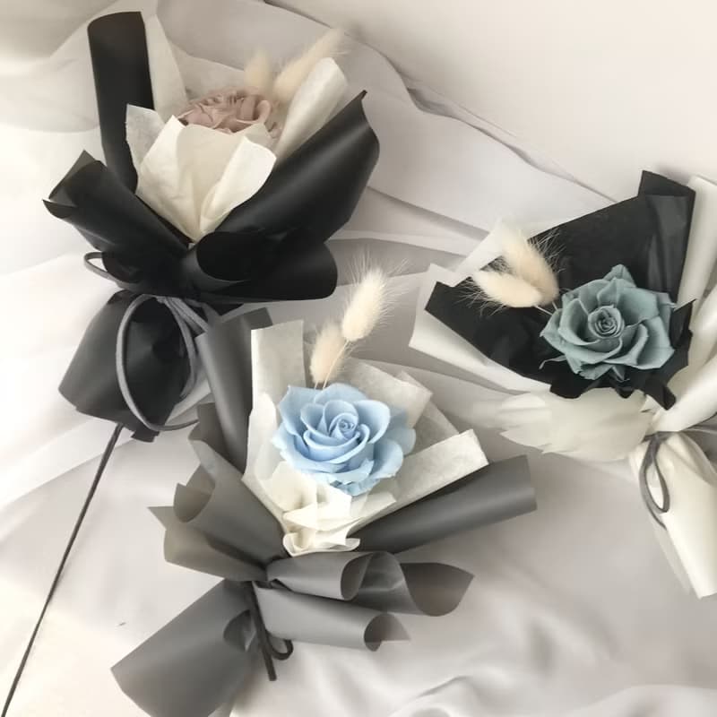 單朵永生花玫瑰花束 畢業花束 情人節花束 生日 週年 求婚