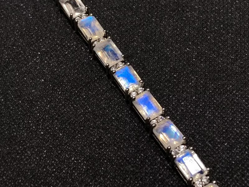 在台現貨 月華韻 天然 切面 月光石 手鍊 印度製 925純銀 手工製