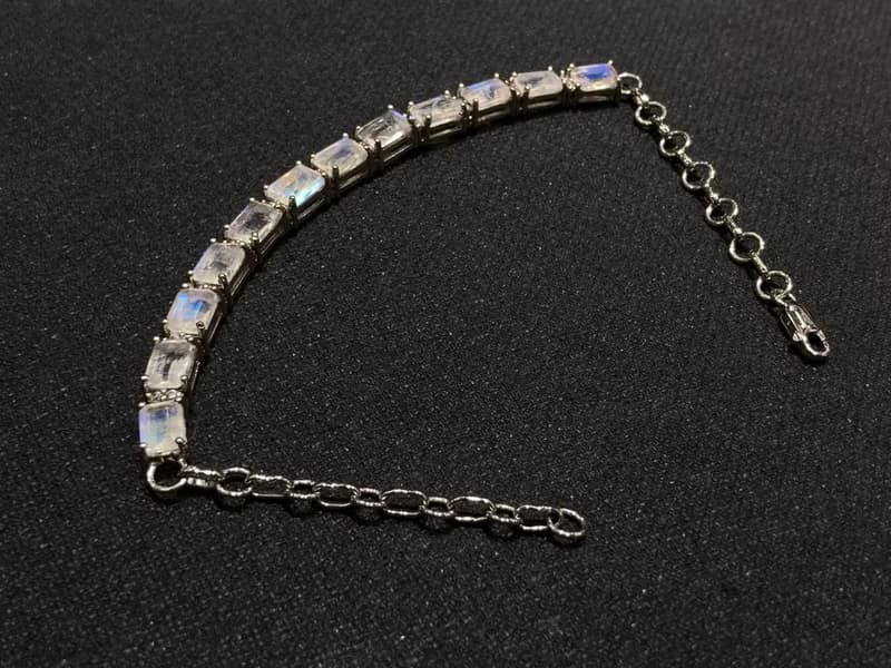 在台現貨 月華韻 天然 切面 月光石 手鍊 印度製 925純銀 手工製