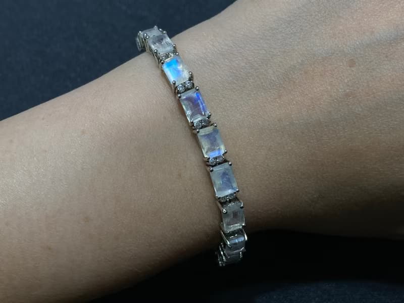 在台現貨 月華韻 天然 切面 月光石 手鍊 印度製 925純銀 手工製