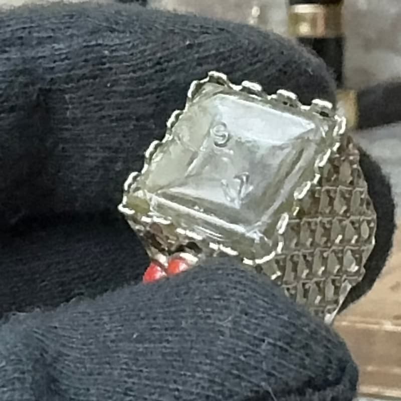 50750-絕美法國古董純銀鑲嵌紅珊瑚香水瓶