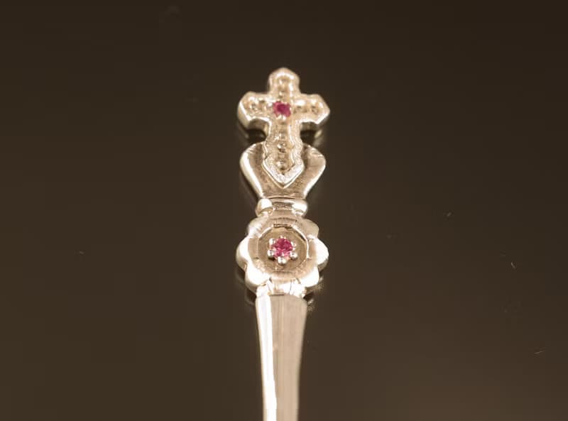 Japan Quality | inGod jewels 珈琲スプーン クロスハートフラワー シルバー製 誕生石