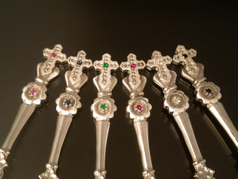 Japan Quality | inGod jewels 珈琲スプーン クロスハートフラワー シルバー製 誕生石