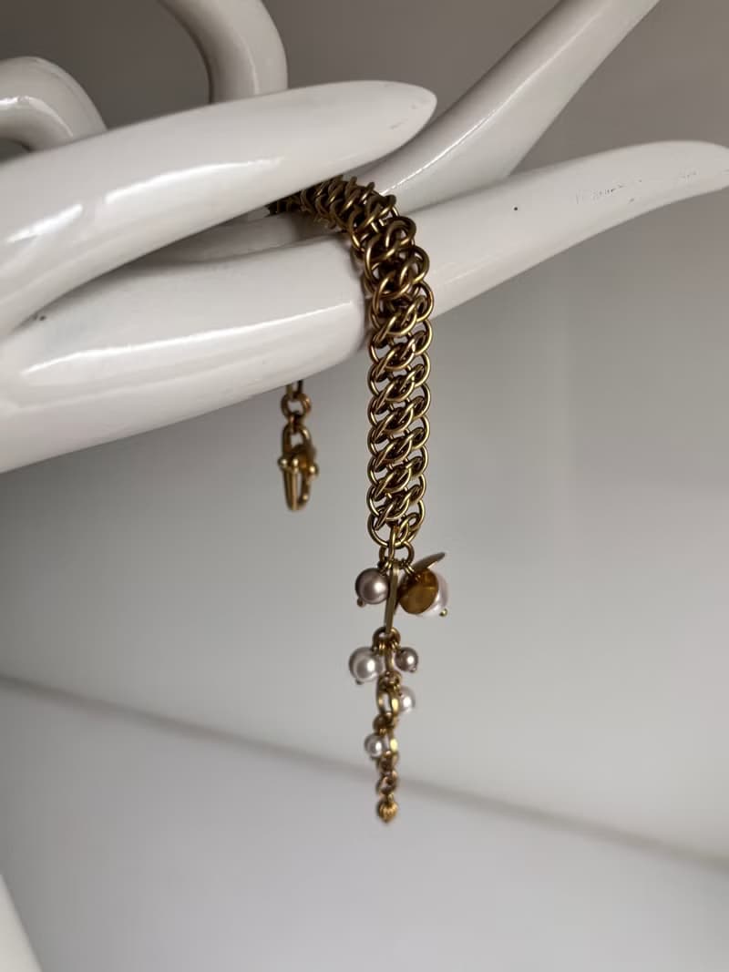 黃銅花朵珍珠手鍊