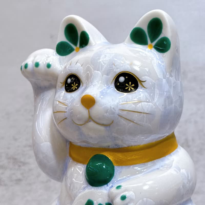 【藤耀億福】日本清水燒招財貓 | 花結晶 藤 億万両 右