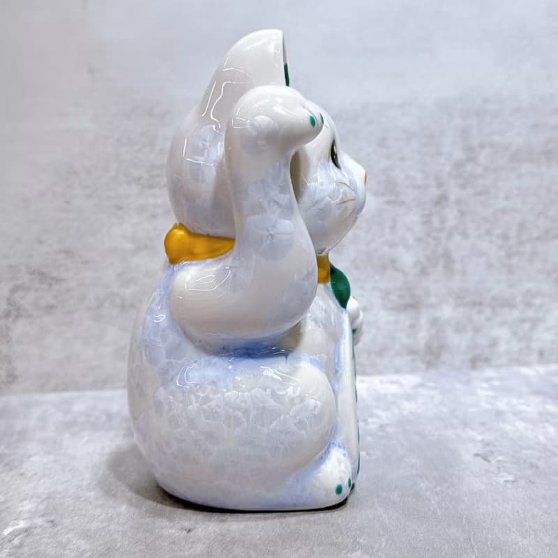 【藤耀億福】日本清水燒招財貓 | 花結晶 藤 億万両 右