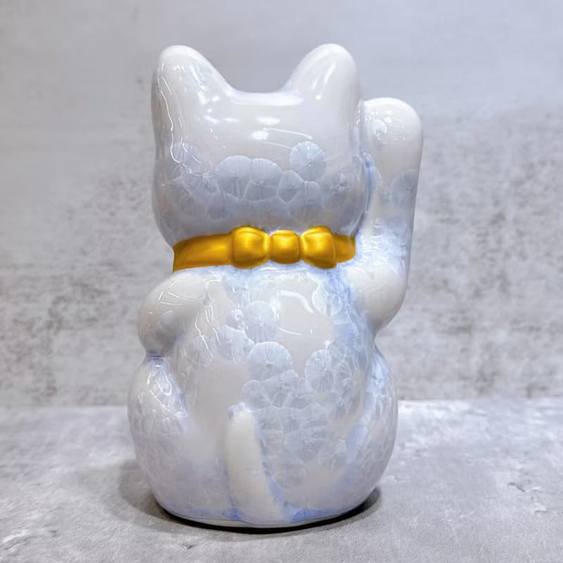 【藤耀億福】日本清水燒招財貓 | 花結晶 藤 億万両 右