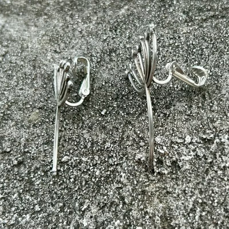【Plant 系列】#a373 蒲公英夾式耳環-金工手作銀飾