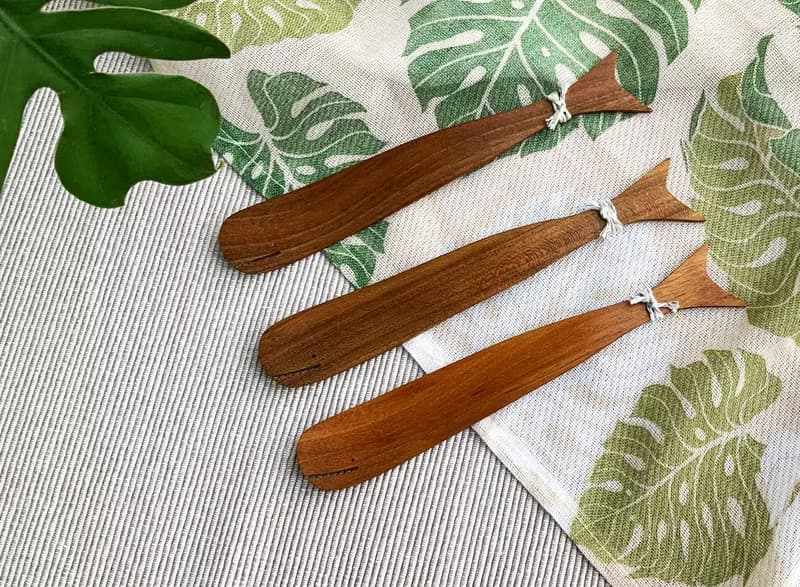 Wooden whale spreader / teakwood / cutlery / butter jam knife / 1 pc