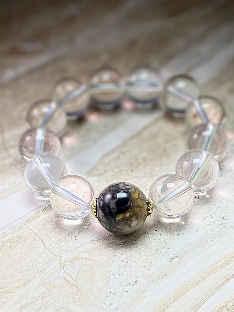 奇葩料珊瑚玉天然白水晶男女手串手鍊