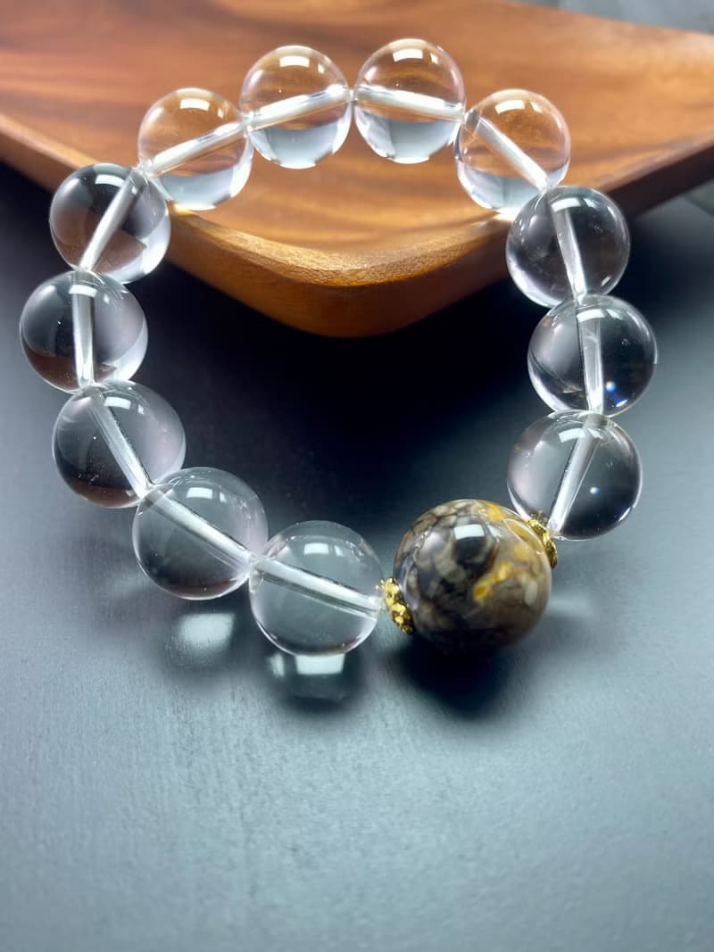 奇葩料珊瑚玉天然白水晶男女手串手鍊