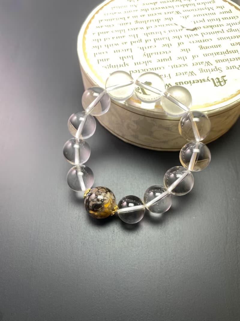 奇葩料珊瑚玉天然白水晶男女手串手鍊