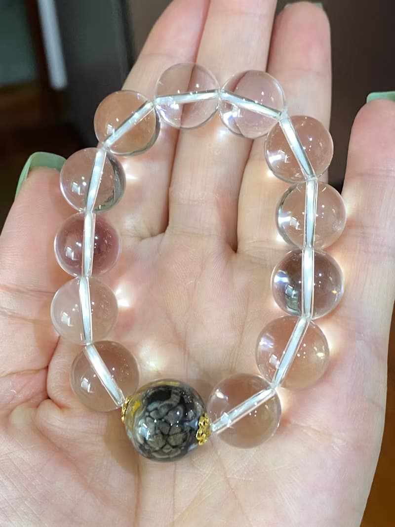 奇葩料珊瑚玉天然白水晶男女手串手鍊