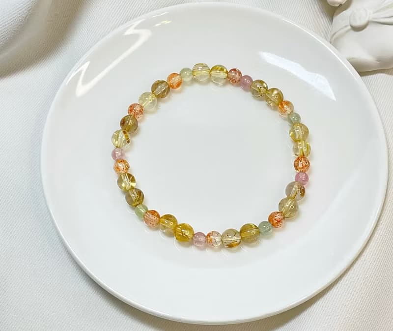 【財富&綻放】 鈦晶 金太陽石 彩碧璽 水晶手鍊/細鍊